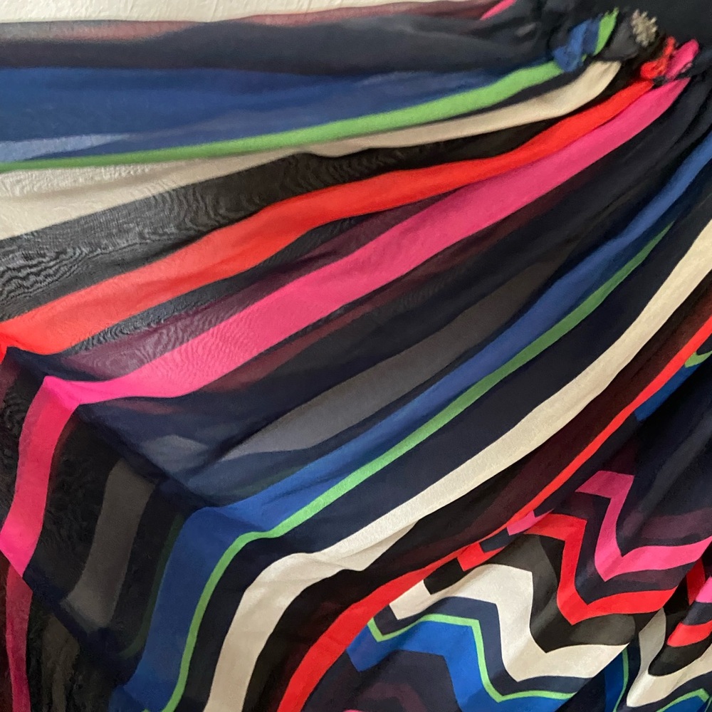 NWT L.A.M.B. Colorful Striped Silk Maxi Skirt - Picture 3 of 5